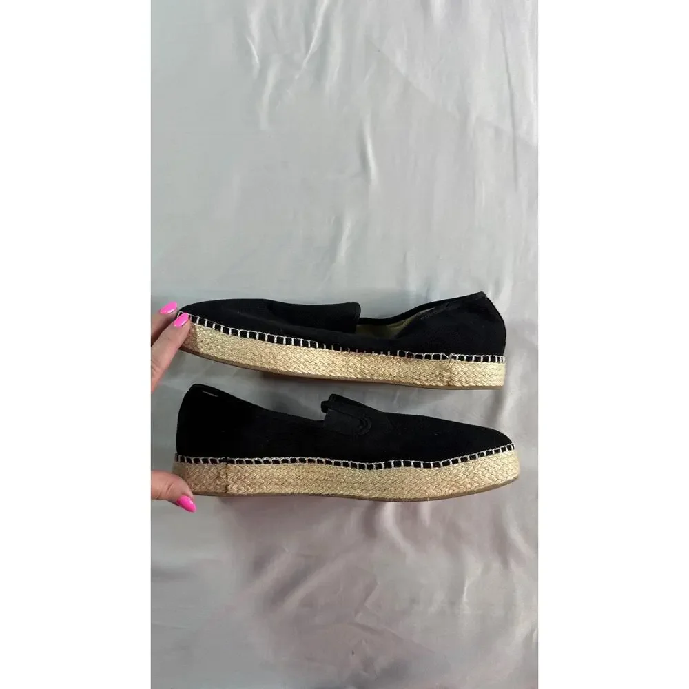 Dr Scholls Find Me Espadrille Loafers Womens 10 Black Slip On Comfort Shoes